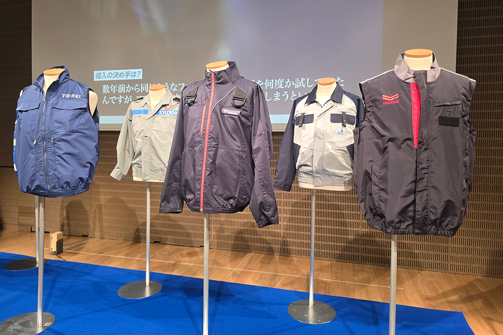 さまざまな企業の別注空調服®2026年春夏展示会にて